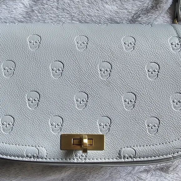 Betsey Johnson Blue Aura Skull Embossed Shoulder Bag - Picture 3 of 5